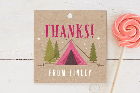 Let's go glamping Children's Birthday Party Favor Tags