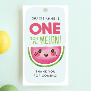 One In A Melon Children's Birthday Party Favor Tags