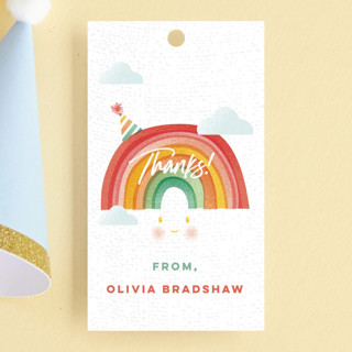 Little Rainbow Children's Birthday Party Favor Tags