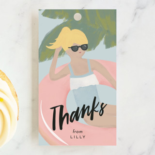 splash flamingo Children's Birthday Party Favor Tags