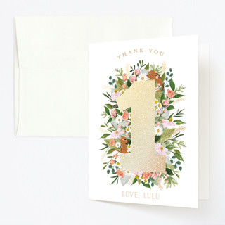 She's A Wild One Foil-Pressed Children's Birthday Party Thank You Cards