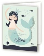 glitter mermaid Foil-Pressed Children's Birthday Party Thank You Cards