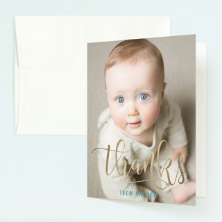 Onederful Foil-Pressed Children's Birthday Party Thank You Cards