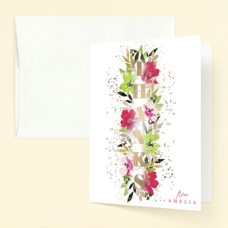 Blooming One Foil-Pressed Children's Birthday Party Thank You Cards