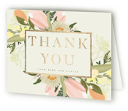 Shimmering Floral One Foil-Pressed Children's Birthday Party Thank You Cards