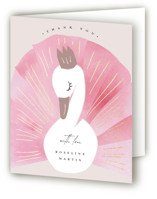 Our Swan Princess Foil-Pressed Children's Birthday Party Thank You Cards