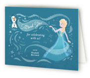 Disney Frozen Snow Sparkles Foil-Pressed Children's Birthday Party Thank You Cards