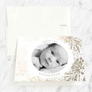 Bountiful Foil-Pressed Baptism and Christening Thank You Cards