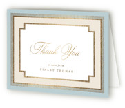 Delicate Frame Foil-Pressed Baptism and Christening Thank You Cards