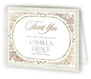 Wildflower Frame Foil-Pressed Baptism and Christening Thank You Cards