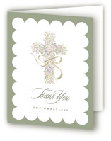 Cottage Garden Foil-Pressed Baptism and Christening Thank You Cards