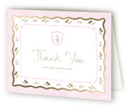 Preppy garden Foil-Pressed Baptism and Christening Thank You Cards