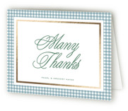 Mini Gingham Foil-Pressed Baptism and Christening Thank You Cards
