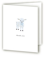 Little Lamb Foil-Pressed Baptism and Christening Thank You Cards