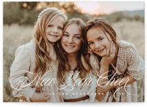 Blessing Script Christmas Photo Cards