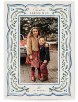 Scalloped Edge Holiday Christmas Photo Cards