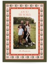 Holly Border Christmas Photo Cards