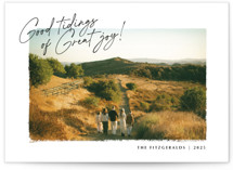 Painterly Frame Christmas Photo Cards