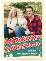 Retro Merriest Christmas Christmas Photo Cards