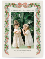 Holiday garland frame Christmas Photo Cards