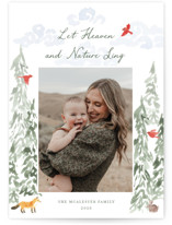 Woodland Watercolor Christmas Photo Cards
