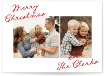 Slanted Handwriting Christmas Photo Cards