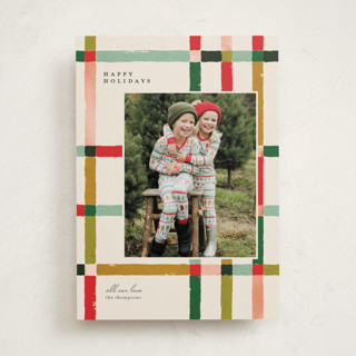 Knitted Plaid Christmas Photo Cards