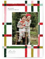 Knitted Plaid Christmas Photo Cards