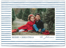 watercolor stripes Christmas Photo Cards