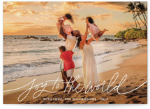 Joy to the World script Christmas Photo Cards
