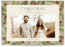 Leafy Frame Christmas Photo Cards