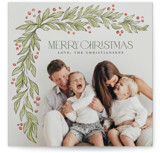Corner wreath square Christmas Photo Cards