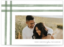 watercolor stripes Christmas Photo Cards