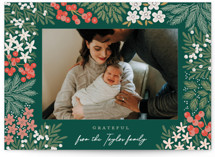 Holiday Floral Scatter Christmas Photo Cards