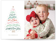 Sentiment tree Christmas Photo Cards