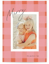 Checkered Merry Christmas Photo Cards