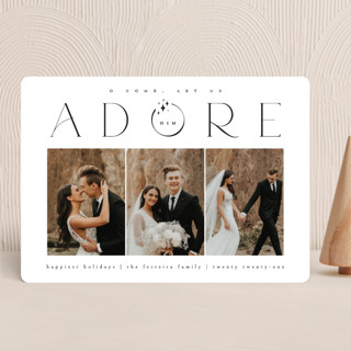 O come, adore Him Christmas Photo Cards