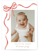 Watercolor Bow Christmas Photo Cards