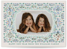 Festive Folk Frame Christmas Photo Cards