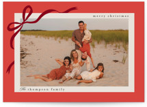 ribbon tied Christmas Photo Cards