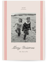 Ticking Stripe Christmas Photo Cards