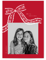 watercolor bow Christmas Photo Cards