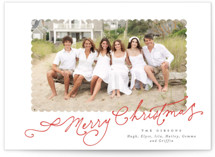 Bow Script Christmas Photo Cards