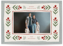 Folk Border Christmas Photo Cards