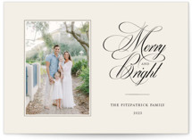 Merry and Bright Formal Christmas Photo Cards