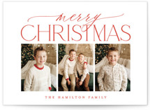 Merry Christmas Trio Christmas Photo Cards