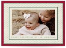 Polka Dot Frame Christmas Photo Cards