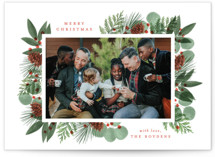 Merry Holiday Greenery Christmas Photo Cards