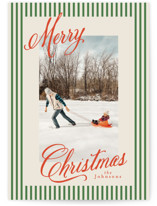 Script and Stripes Christmas Photo Cards