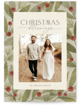 Leafy Frame Christmas Photo Cards